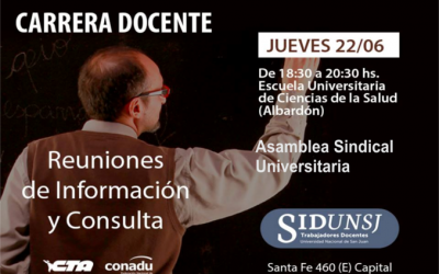 EL SiDUNSJ DEBATE SOBRE CARRERA DOCENTE EN EL MARCO DE LA ASAMBLEA SINDICAL UNIVERSITARIA