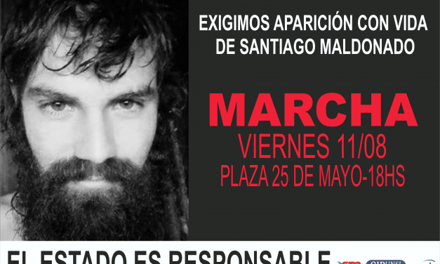 SIDUNSJ MARCHA EXIGIENDO LA APARICIÓN CON VIDA DE SANTIAGO MALDONADO