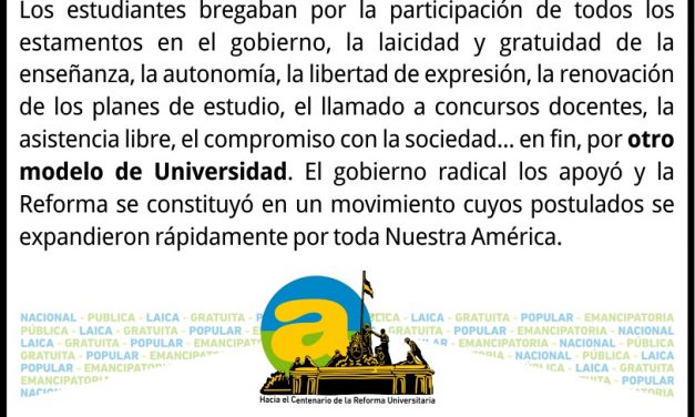 REFORMA DEL 18: LA FAUD ABRE LA CONVOCATORIA PARA LA PRESENTACIÓN DE AFICHES