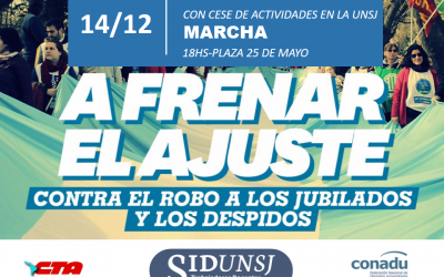 SIDUNSJ-CONADU CONVOCA PARA MAÑANA A PARO TOTAL Y MARCHA