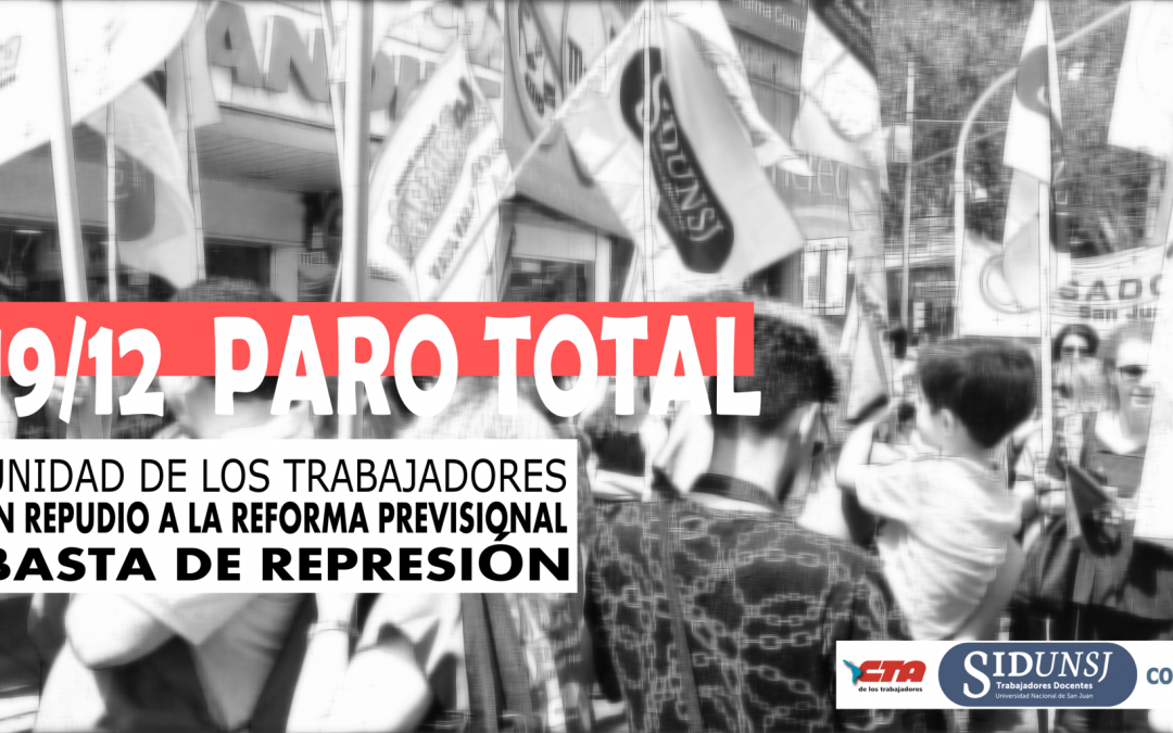 EL SIDUNSJ CONVOCA A PARO TOTAL PARA HOY MARTES