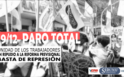 EL SIDUNSJ CONVOCA A PARO TOTAL PARA HOY MARTES