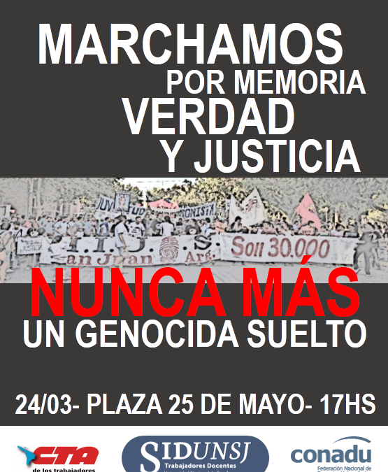 24M: NUNCA MÁS UN GENOCIDA SUELTO
