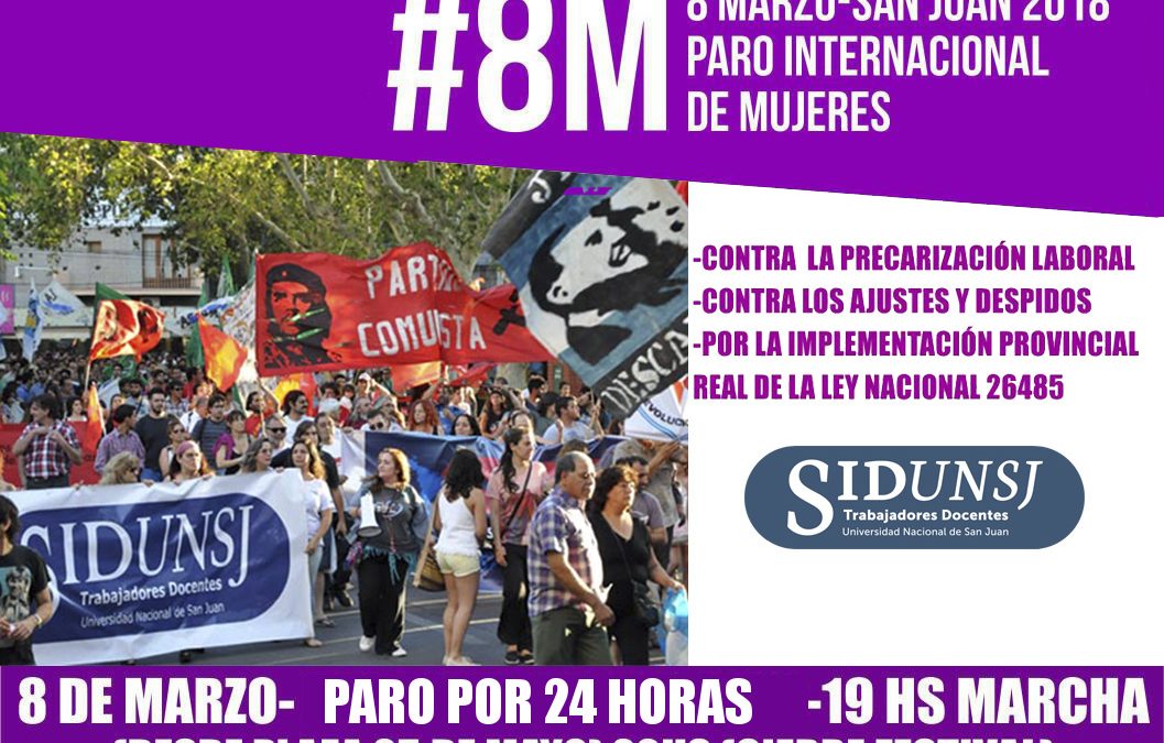 8M: PARO TOTAL POR 24HS Y MARCHA CONTRA LA VIOLENCIA MACHISTA