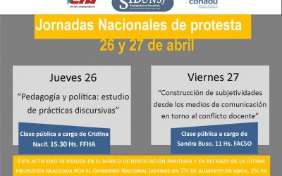 Jornadas de protesta del SIDUNSJ para el 26 y 27 de abril
