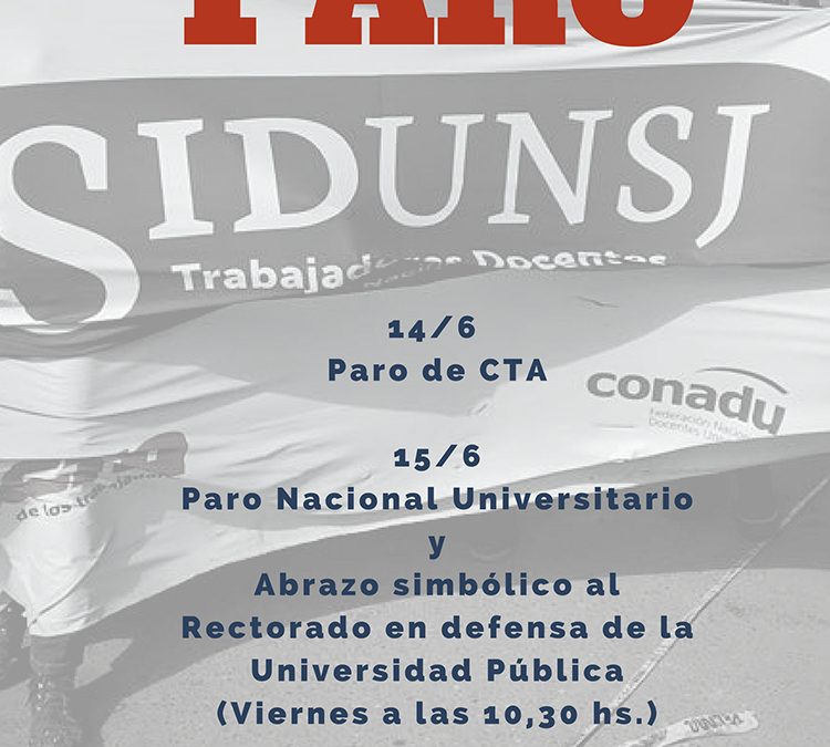 PARO: 14 y 15 de junio
