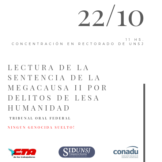 Lectura de la sentencia de la Megacausa II por delitos de Lesa Humanidad