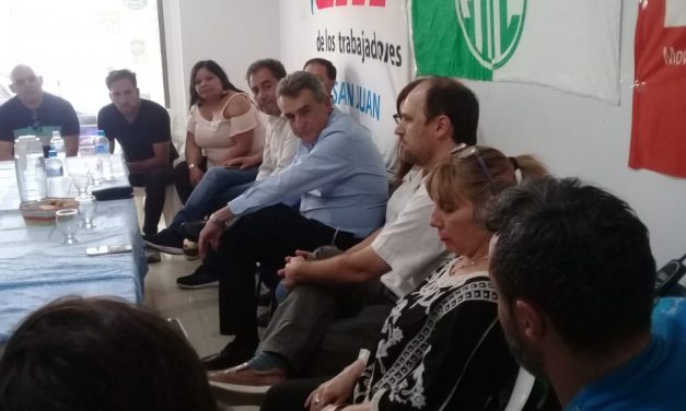 Agustin Rossi se reunió con el frente sindical en SIDUNSJ