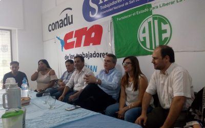 Agustin Rossi se reunió con el frente sindical en SIDUNSJ
