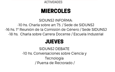 24 y 25/4: ACTIVIDADES EN EL PARO NACIONAL