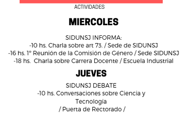 24 y 25/4: ACTIVIDADES EN EL PARO NACIONAL