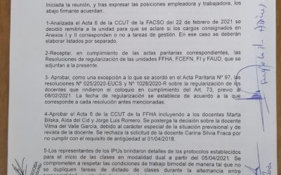PARITARIA LOCAL: AVANCES EN PROCESO DE REGULARIZACIÓN Y DEMANDAS DE SiDUNSJ-CONADU SOBRE TRABAJO EN PANDEMIA, CARRERA DOCENTE Y PRESUPUESTO UNIVERSITARIO