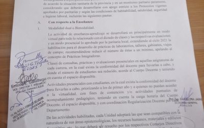 LA PARITARIA LOCAL DEFINIÓ NUEVAS PAUTAS PARA LA PRESENCIALIDAD CUIDADA DURANTE EL CICLO LECTIVO 2021