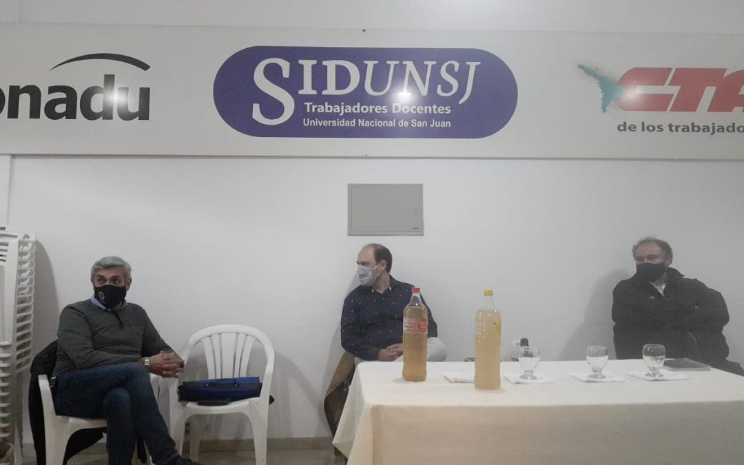 ENCUENTROS CON CANDIDATOS/AS DE LA UNSJ: LA COMISIÓN DIRECTIVA DE SIDUNSJ SE REUNIÓ CON JORGE COCINERO