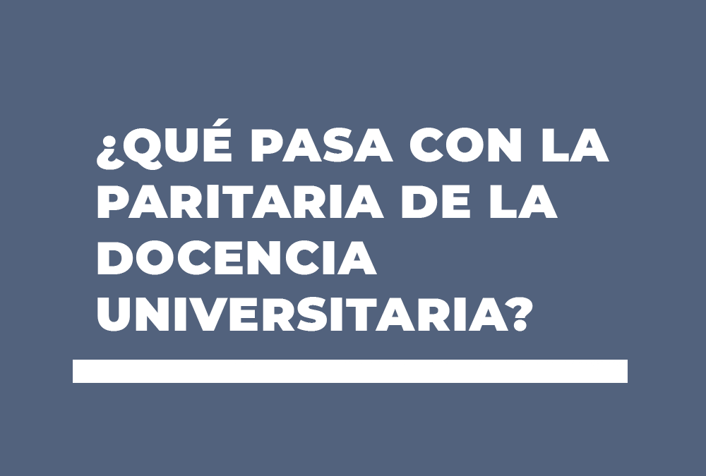 ¿QUÉ PASA CON LA PARITARIA DE LA DOCENCIA UNIVERSITARIA?