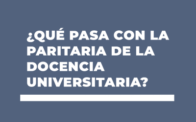 ¿QUÉ PASA CON LA PARITARIA DE LA DOCENCIA UNIVERSITARIA?