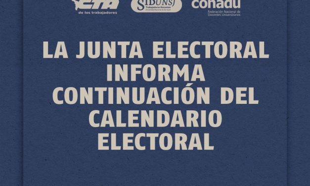 LA JUNTA ELECTORAL INFORMA CONTINUACIÓN DEL CALENDARIO ELECTORAL