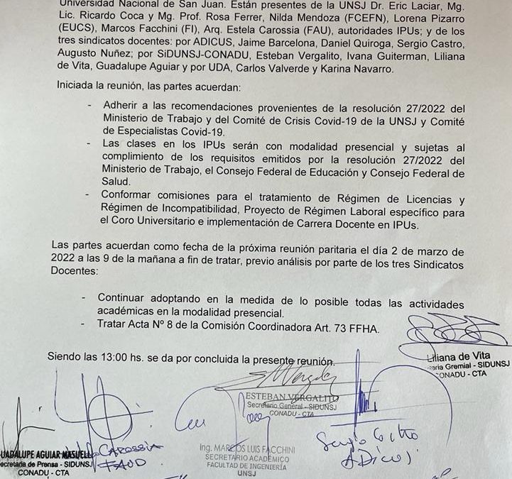 SE REANUDÓ LA PARITARIA LOCAL: INICIO DE CLASES Y CONFORMACIÓN DE COMISIONES DE TRABAJO