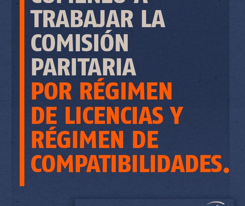 COMENZÓ A TRABAJAR LA COMISIÓN PARITARIA POR RÉGIMEN DE LICENCIAS Y RÉGIMEN DE COMPATIBILIDADES