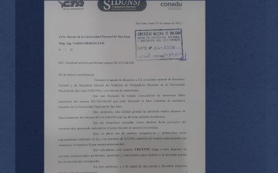 RECLAMOS POR FALLAS EN EL SIU-GUARANÍ: SIDUNSJ SOLICITÓ URGENTE SOLUCIÓN AL RECTOR DE LA UNSJ