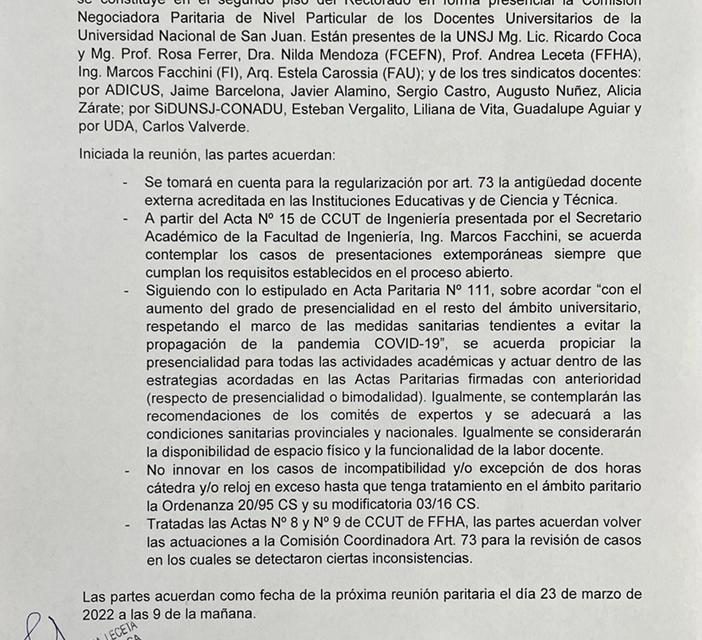 PARITARIA LOCAL: REGULARIZACIÓN, INCOMPATIBILIDADES Y MODALIDAD DE TRABAJO