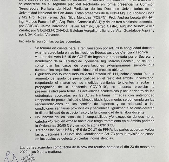 PARITARIA LOCAL: REGULARIZACIÓN, INCOMPATIBILIDADES Y MODALIDAD DE TRABAJO