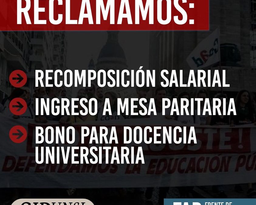 EXIGIMOS EL BONO PARA LA DOCENCIA UNIVERSITARIA