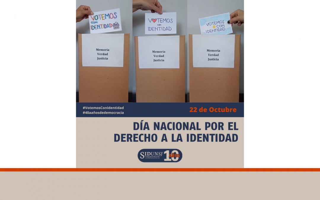 22/10: DÍA NACIONAL DEL DERECHO A LA IDENTIDAD