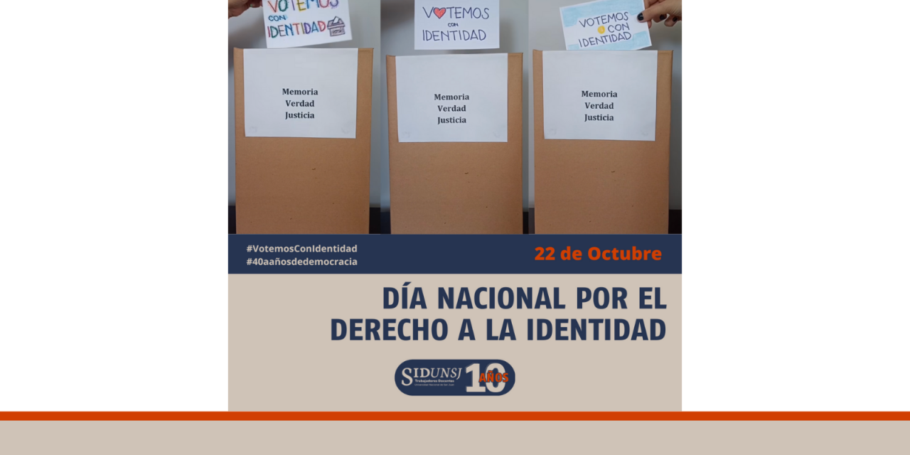 22/10: DÍA NACIONAL DEL DERECHO A LA IDENTIDAD