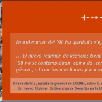Liliana de Vita, secretaria gremial de SiDUNSJ, sobre la demora en la aplicación del Régimen de Licencias aprobado en octubre de 2022.