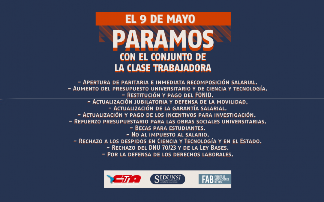 9 de mayo PARAMOS CON EL CONJUNTO DE LA CLASE TRABAJADORA