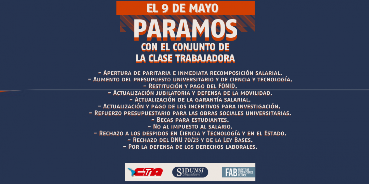 9 de mayo PARAMOS CON EL CONJUNTO DE LA CLASE TRABAJADORA