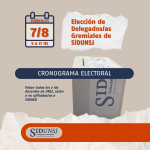 ELECCIÓN DE DELEGADAS/OS GREMIALES DE SIDUNSJ PERÍODO 2024-2026