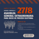 SiDUNSJ CONVOCA A ASAMBLEA EXTRAORDINARIA PARA INICIO DE PROCESO ELECTORAL ESTE MARTES 27 DE AGOSTO