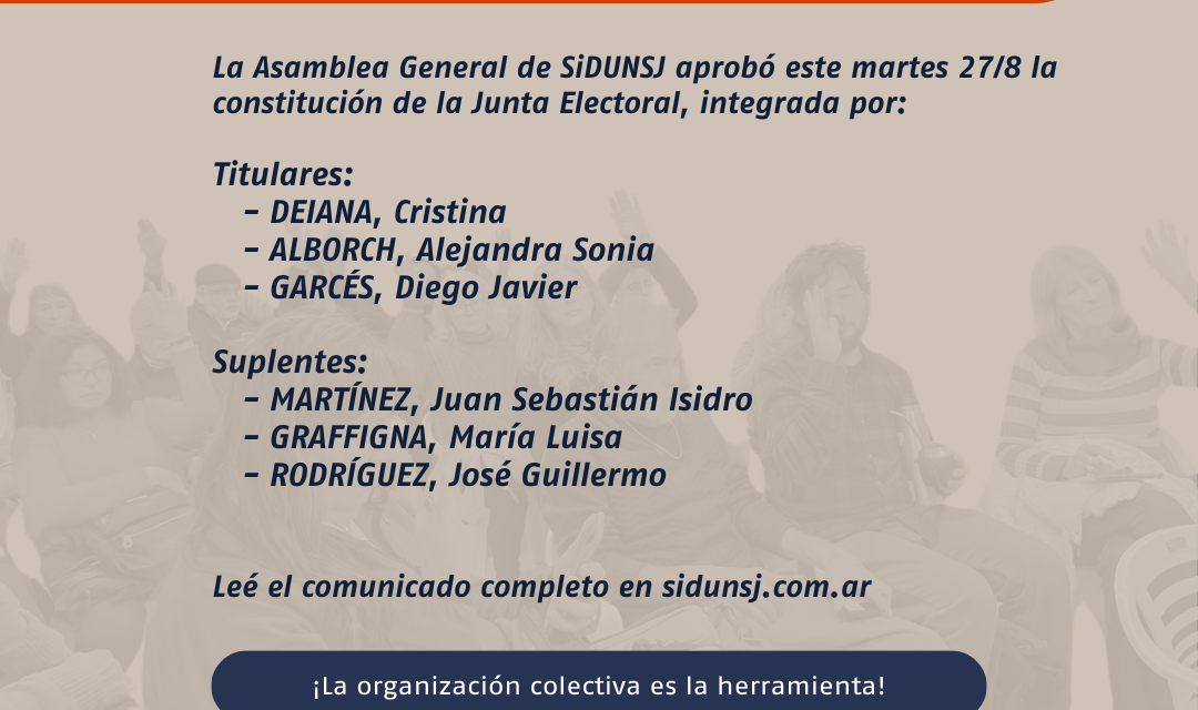 CONFORMACIÓN DE LA JUNTA ELECTORAL DE SIDUNSJ