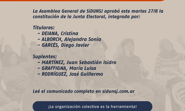 CONFORMACIÓN DE LA JUNTA ELECTORAL DE SIDUNSJ