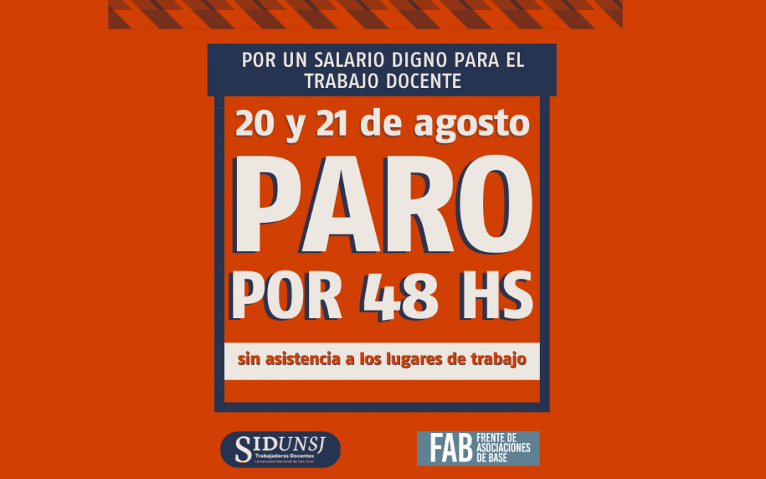 ¡Continúa el plan de lucha! PARAMOS EL 20 Y 21 DE AGOSTO