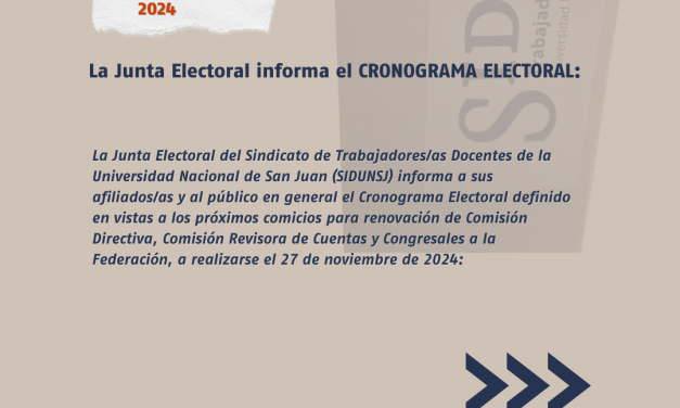 ELECCIONES EN SiDUNSJ 2024 – CRONOGRAMA ELECTORAL