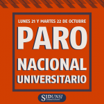 PARO NACIONAL UNIVERSITARIO 21 y 22 de OCTUBRE