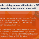 ¡50% de reintegro para afiliadas/os a SiDUNSJ en la Colonia de Verano de La Mutual!