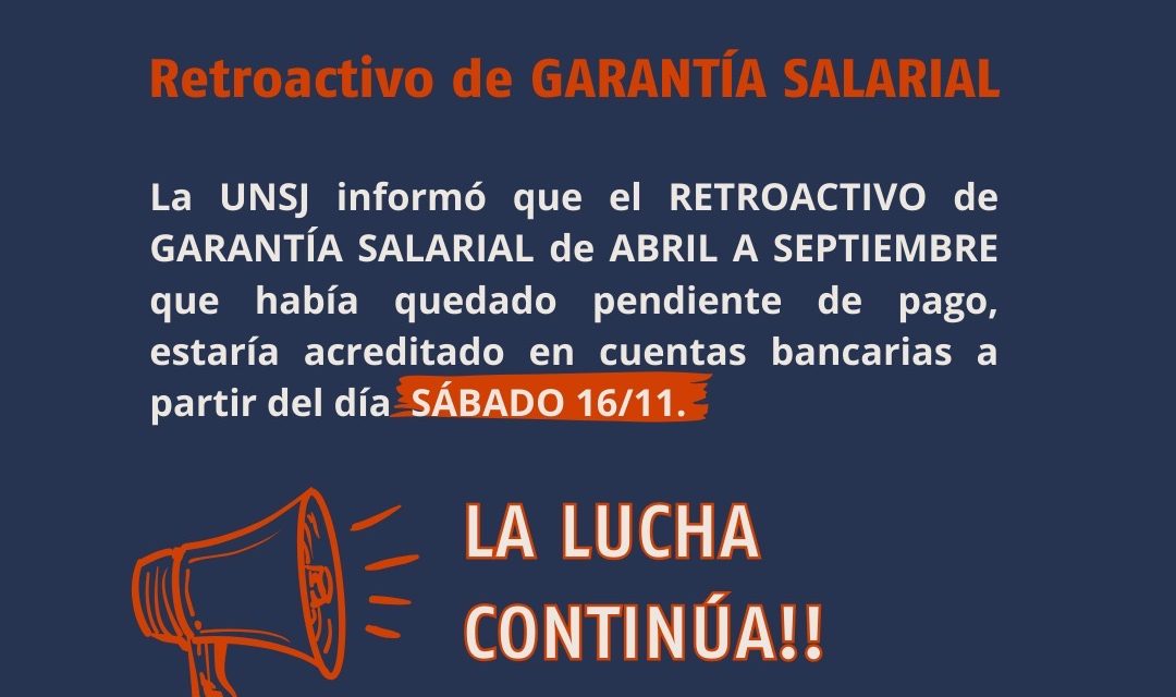 RETROACTIVO GARANTÍA SALARIAL