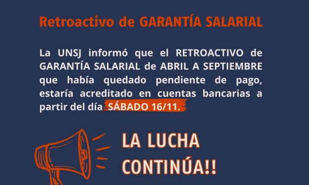 RETROACTIVO GARANTÍA SALARIAL