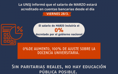 Salario de marzo con 0% de aumento