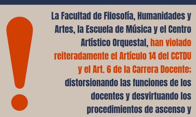 SiDUNSJ denuncia a la patronal por violación del CCTDU y Carrera Docente de la UNSJ