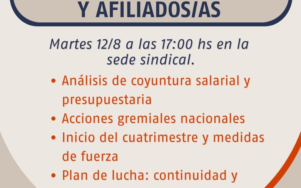 REUNIÓN DE DELEGADOS/AS Y AFILIADOS/AS