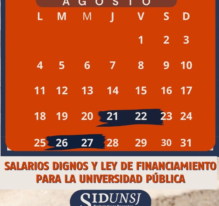 PARO POR 48 HS: 21 y 22 de agosto