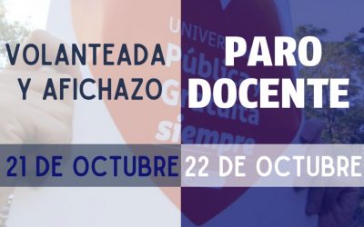 21/10 JORNADA DE PROTESTA y 22/10 PARO DOCENTE EN LA UNSJ
