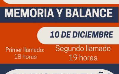 ASAMBLEA ORDINARA Y BRINDIS DE FIN DE AÑO