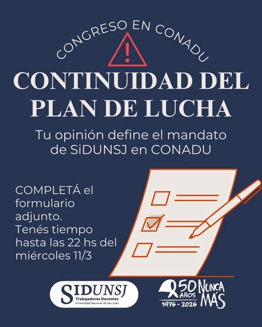 *Tu opinión define el mandato de SiDUNSJ en CONADU*